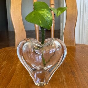 Vintage Heart-Shaped Glass Vase. Beautiful Paperweight.